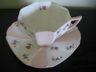 SHELLEY PINK CHARM QUEEN ANN TEA CUP AND SAUCER 2