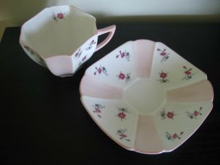 SHELLEY PINK CHARM QUEEN ANN TEA CUP AND SAUCER 3