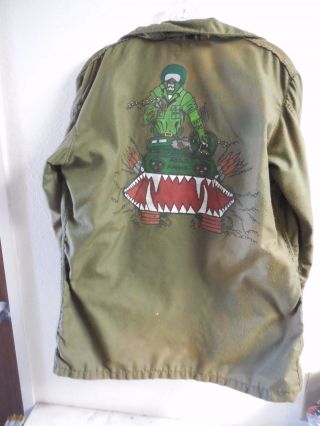 Vtg Vietnam Theater Art Painted 1st Marine Assault Amphibian Battalion Jacket