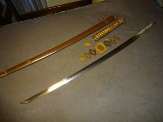 Japanese WWll Army officer`s sword in mountings 