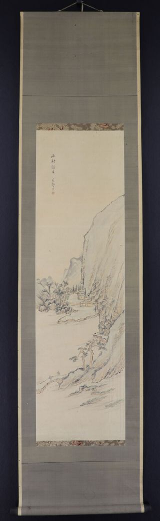 JAPANESE HANGING SCROLL ART Painting Sansui Landscape Asian antique E8074 2