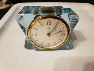 Vintage Art Deco Acrylic Clock Florn,  Made In Germany Us Zone