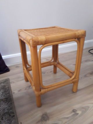 Vintage bamboo rattan cane nest of 3 side tables 3