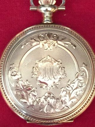 Gorgeous 1907 Waltham Pocket Watch Solid 14K Gold Hunter Case,  15 Jewel,  Size 0s 2