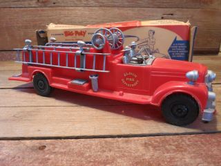 Vintage RARE 1950 - 60 ' s Eldon Big Poly Fire Engine Pumper No.  909:298 3