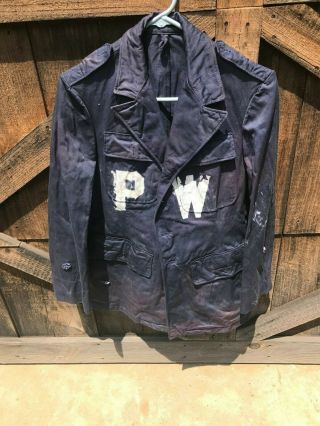 German Ww2 Pow Jacket " Pw " Marked