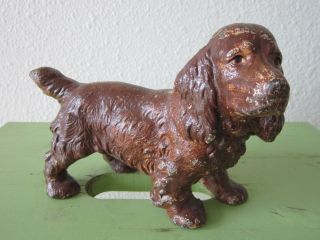 Antique Hubley Cocker Spaniel Dog Art Statue Bookend /doorstop