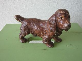 ANTIQUE HUBLEY COCKER SPANIEL DOG ART STATUE BOOKEND /DOORSTOP 7