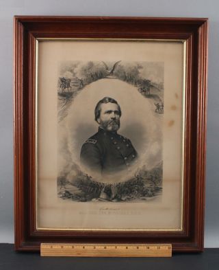 Rare Antique 1865 Civil War,  J.  C.  Buttre Engraving,  General George Thomas,  Nr