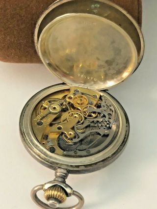 Antique GIRARD PERREGAUX.  800 SILVER CHRONOGRAPH 51 MM Pocket Watch Collectors 5