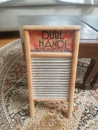 Vintage Dubl Handi Washboard Columbus Ohio Wood And Metal Farmhouse Décor - Nr