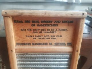 Vintage Dubl Handi Washboard Columbus Ohio Wood and metal Farmhouse décor - NR 4