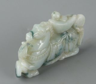 Chinese Exquisite Hand carved horse Carving jadeite jade statue 2