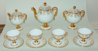 Antique Limoges Porcelain Cabinet Size French Demitasse Coffee Set