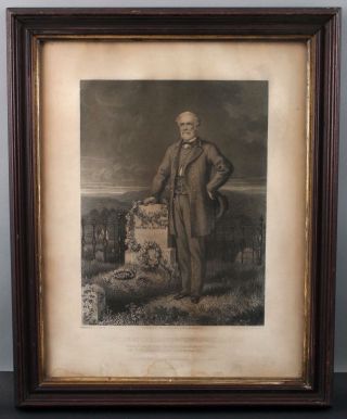 Antique Rare 1867 Lithograph Confederate General Lee,  Grave of Stonewall Jackson 2
