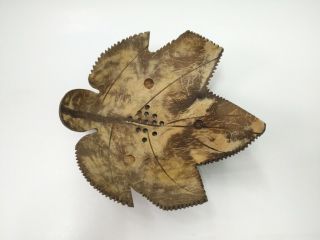 Vintage Wooden Soap Dish Holder Maple Leaf Coconut Shell Wood Handmade Bathroom 4