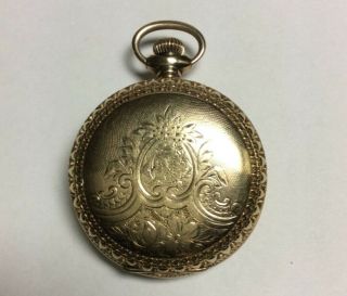 Waltham Antique Ladies Gold Filled Huntcase Pendant Watch With Fancy Dial