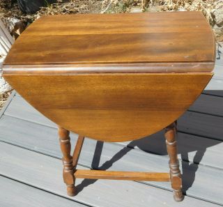 Vintage Diminutive Oval Drop Leaf Table