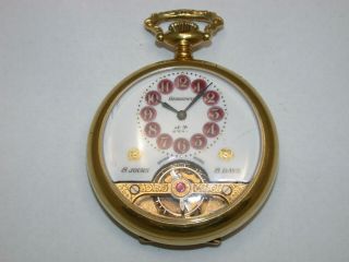 Hebdomas 8 - Day Open Face Pocket Watch With Exposed Escapement.  55r