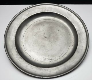 19th c Antique American Pewter Charger by R Palethorp Jr Philadelphia c1820 2