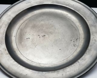 19th c Antique American Pewter Charger by R Palethorp Jr Philadelphia c1820 3