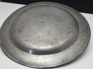 19th c Antique American Pewter Charger by R Palethorp Jr Philadelphia c1820 8