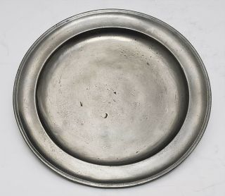 18th C Antique American Pewter Plate / Dish David Melville C1790