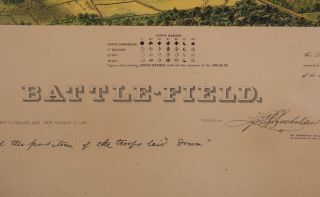 RARE Antique 1863 Typography John Bachelder Civil War Gettysburg Battlefield Map 10
