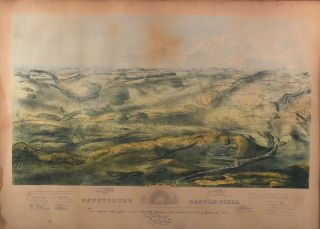 RARE Antique 1863 Typography John Bachelder Civil War Gettysburg Battlefield Map 3
