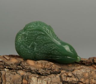 Chinese Exquisite Hand Carved Chinese Cabbage Carving Hetian Jade Statue Pendant