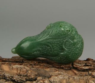 Chinese Exquisite Hand carved Chinese cabbage Carving Hetian jade statue Pendant 2