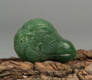 Chinese Exquisite Hand carved Chinese cabbage Carving Hetian jade statue Pendant 4