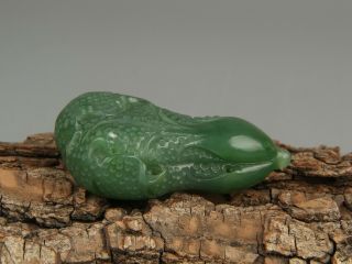 Chinese Exquisite Hand carved Chinese cabbage Carving Hetian jade statue Pendant 5