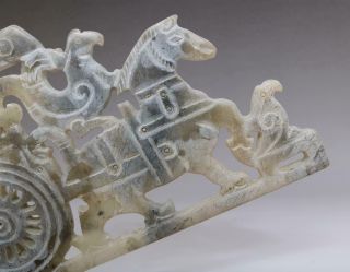 Antique Chinese Carved Natural Jade Pendant Bi With Horse 3