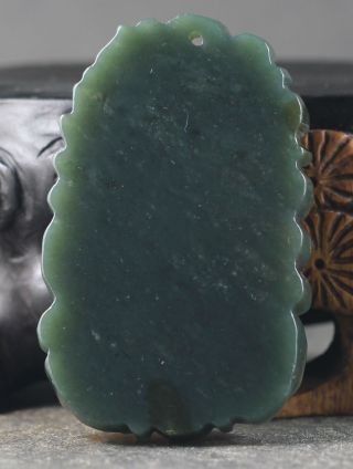 Chinese natural Hetian jade hand - carved statue of dragon pendant 3