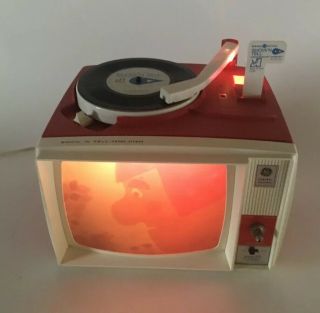 Vintage Red GE Show ' n Tell Phono Viewer 1960 ' s & 9 Picturesound Booklets 4