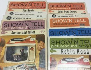 Vintage Red GE Show ' n Tell Phono Viewer 1960 ' s & 9 Picturesound Booklets 7