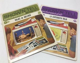 Vintage Red GE Show ' n Tell Phono Viewer 1960 ' s & 9 Picturesound Booklets 8