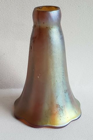 Antique Iridescent Art glass Aurene or Favrille Glass Shade,  Steuben or Tiffany 2
