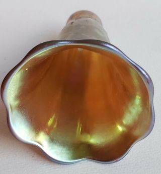 Antique Iridescent Art glass Aurene or Favrille Glass Shade,  Steuben or Tiffany 6