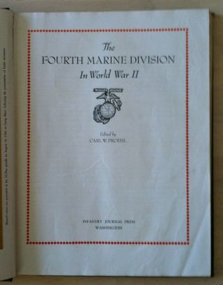 Rare WWII Twenty Fourth 24th Marines & 4th Marine Division Book - USMC 7