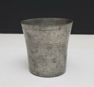 19th C Antique American Pewter Beaker Cup Ashbil Griswold