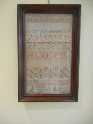Antique Victorian Embroidery Sampler 1868