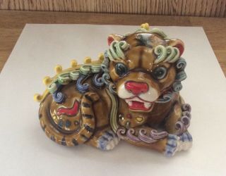 Taiwan Cochin Pottery Colorful Porcelain Foo Dog