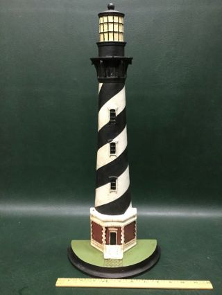 Large Vintage Cast Iron Lighthouse Doorstop Cape Hatteras Statue 21 " Tall