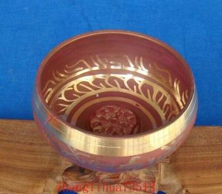 Tibetan Brass Painting Handmade Religion prayer Sing Bowl 2
