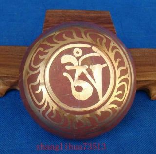Tibetan Brass Painting Handmade Religion prayer Sing Bowl 5