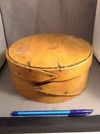 Antique Primitive Country Round Bentwood Shaker Pantry Cheese Box Wood