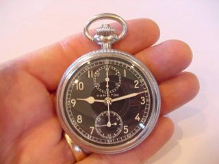 1942 HAMILTON MODEL 23 MILITARY CHRONOGRAPH ONE JET BLACK DIAL 19J 2