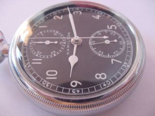 1942 HAMILTON MODEL 23 MILITARY CHRONOGRAPH ONE JET BLACK DIAL 19J 3